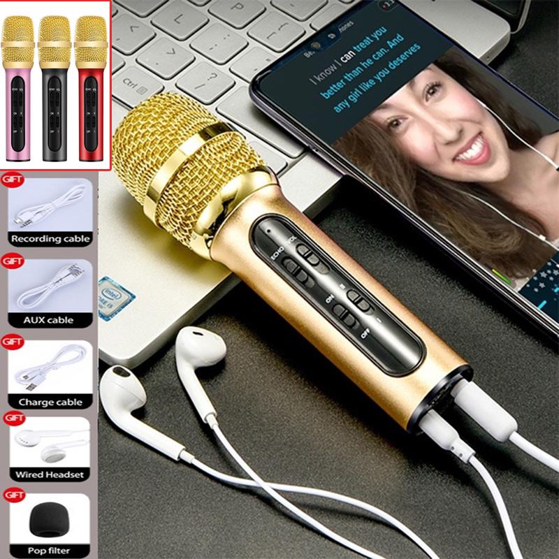 Portable Professional Karaoke Microphone Live Recording Microfone for Mobile Phone Computer