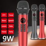 9W 2000Mah Portable Wireless Bluetooth Microphone Speaker Record Card Karaoke Handheld Microphones